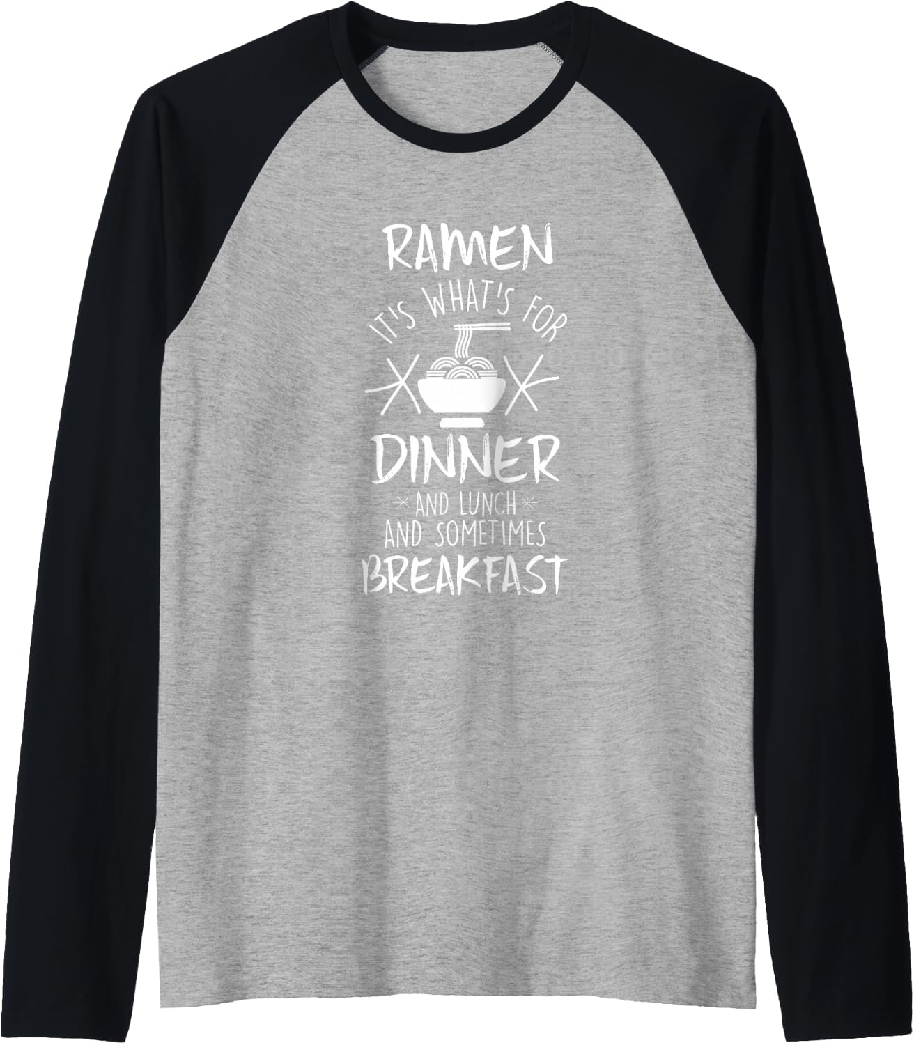 Funny Ramen Dinner Lunch Breakfast Noodle Love Pho Raglan Baseball Tee