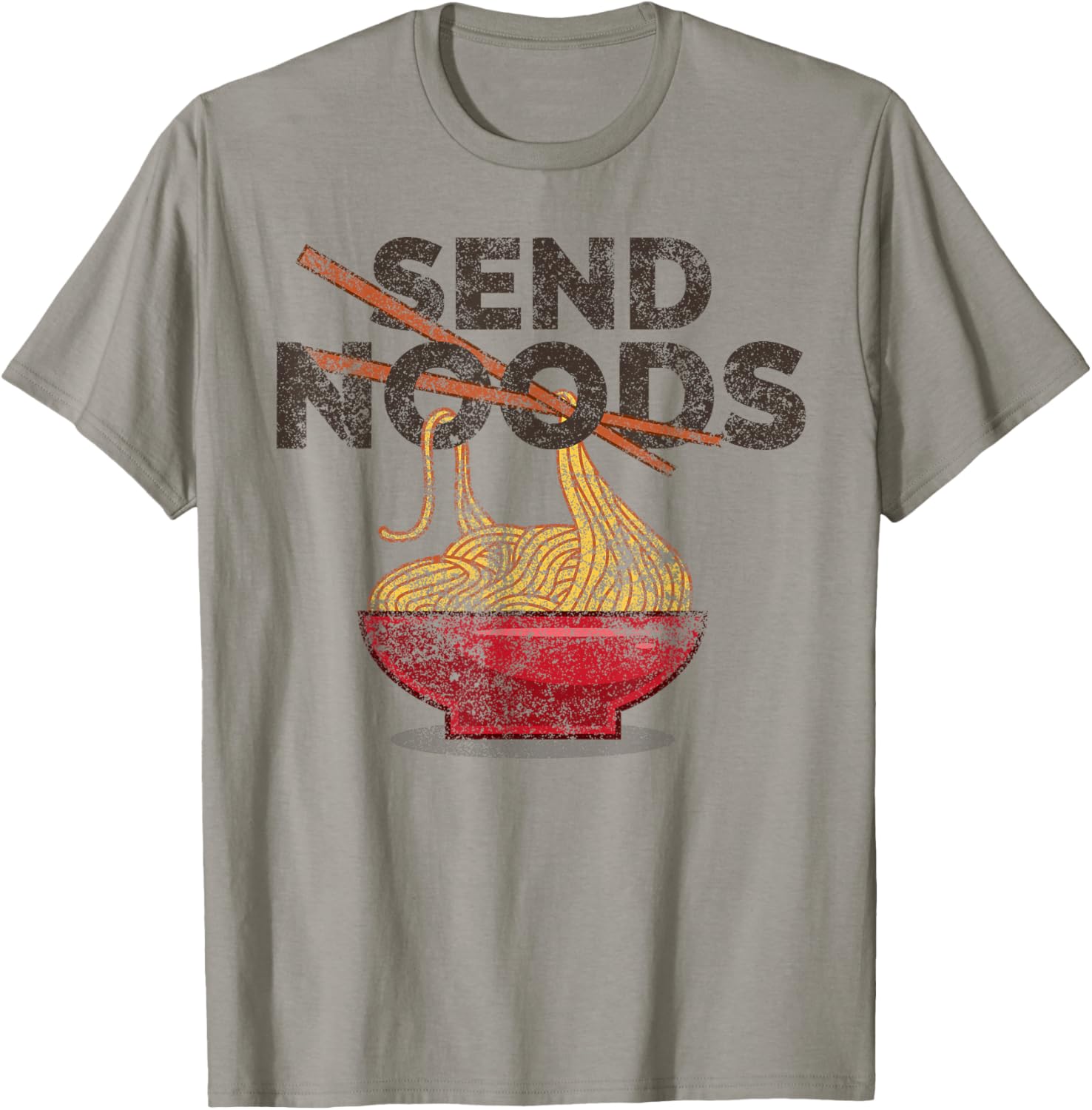 Send Noods Distressed Funny Ramen Noodle T-Shirt