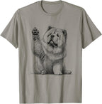 Cute Chow Chow Dog Raising Paw Design T-Shirt