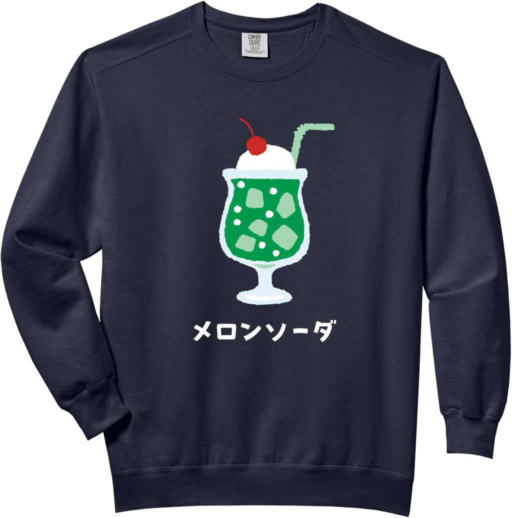 Retro Japanese Green Melon Soda Juice Drink Japan 70s 80s Comfort Colors Adult Sweatshirt