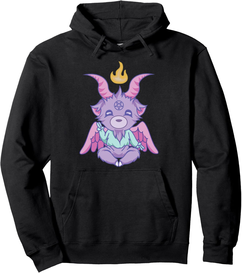 Anime Aesthetic Cute Baby Baphomet Menhera Pastel Goth Pullover Hoodie