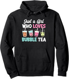 Just A Girl Who Loves Bubble Tea Boba Tea Funny Bubble Tea Pullover Hoodie