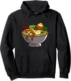Cute Anime Sloth Pullover Hoodie Kawaii Japanese Noodles
