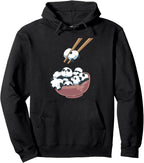 Japanese Panda Bears Ramen Noodle Bowl Pullover Hoodie