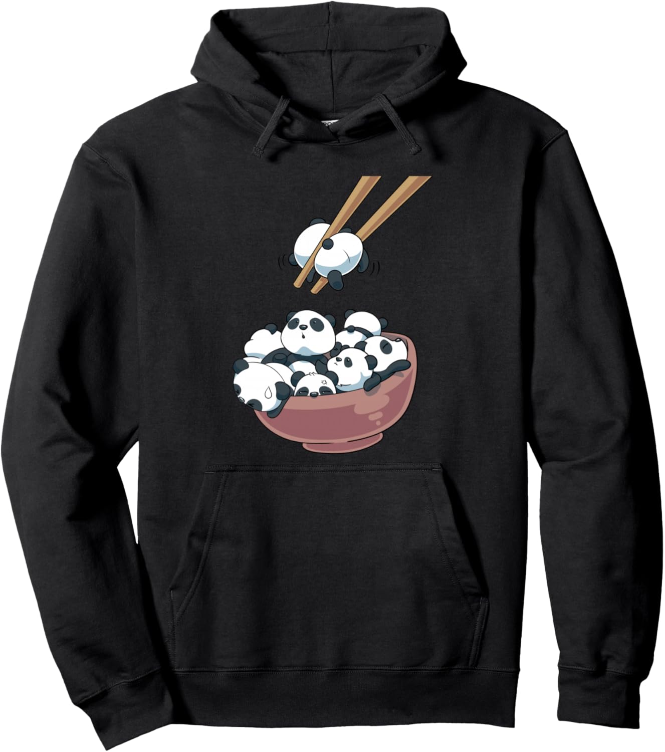 Japanese Panda Bears Ramen Noodle Bowl Pullover Hoodie