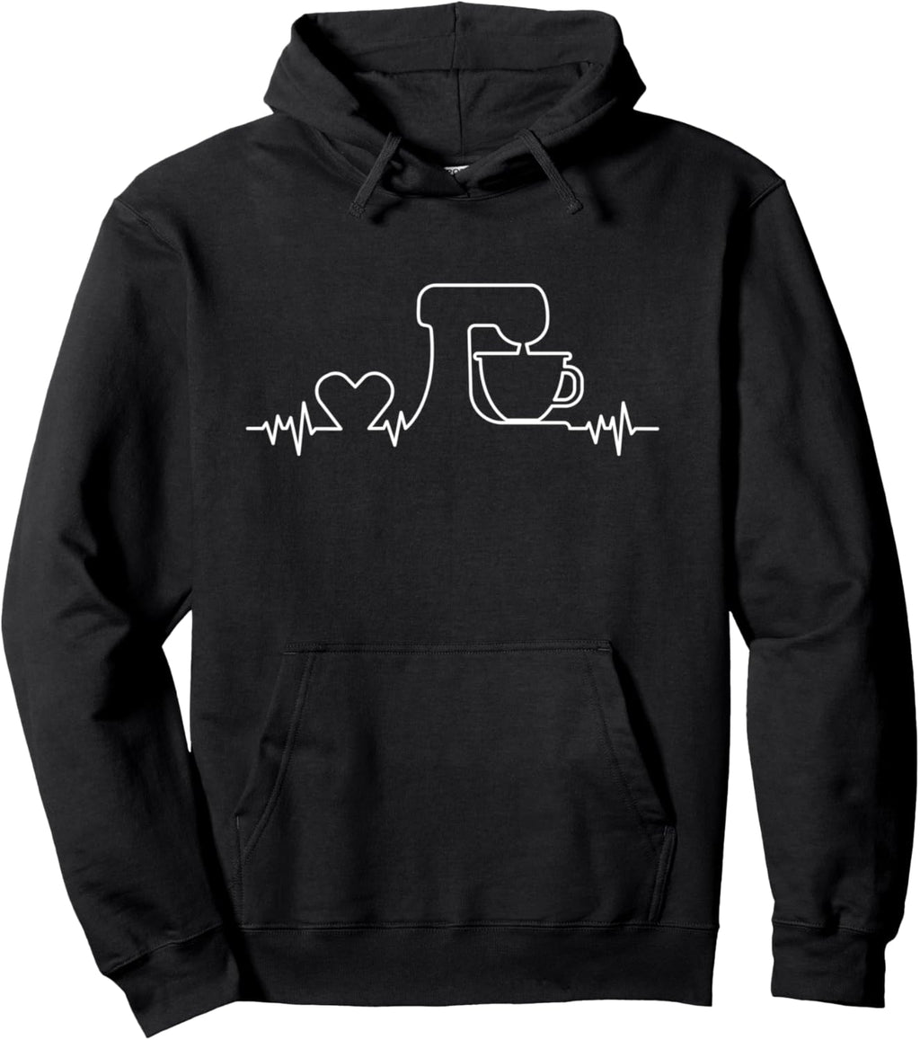 Baking Heartbeat - Funny Pastry Baker - Baking Gift Pullover Hoodie