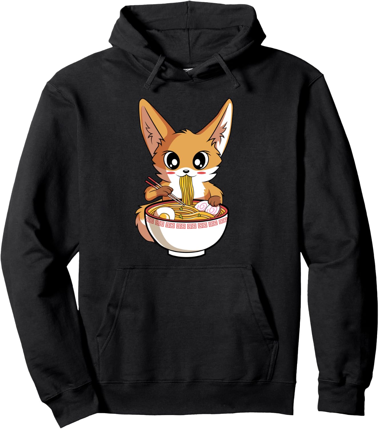 Kawaii Ramen Fox Japanese Noodles Anime Lover Pullover Hoodie