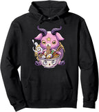 Pastel Goth Baphomet Ramen Noodles Japan Food Satanic Goat Pullover Hoodie