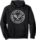 Tennis Design - Just A Girl Who Loves Tennis Pullover Hoodie