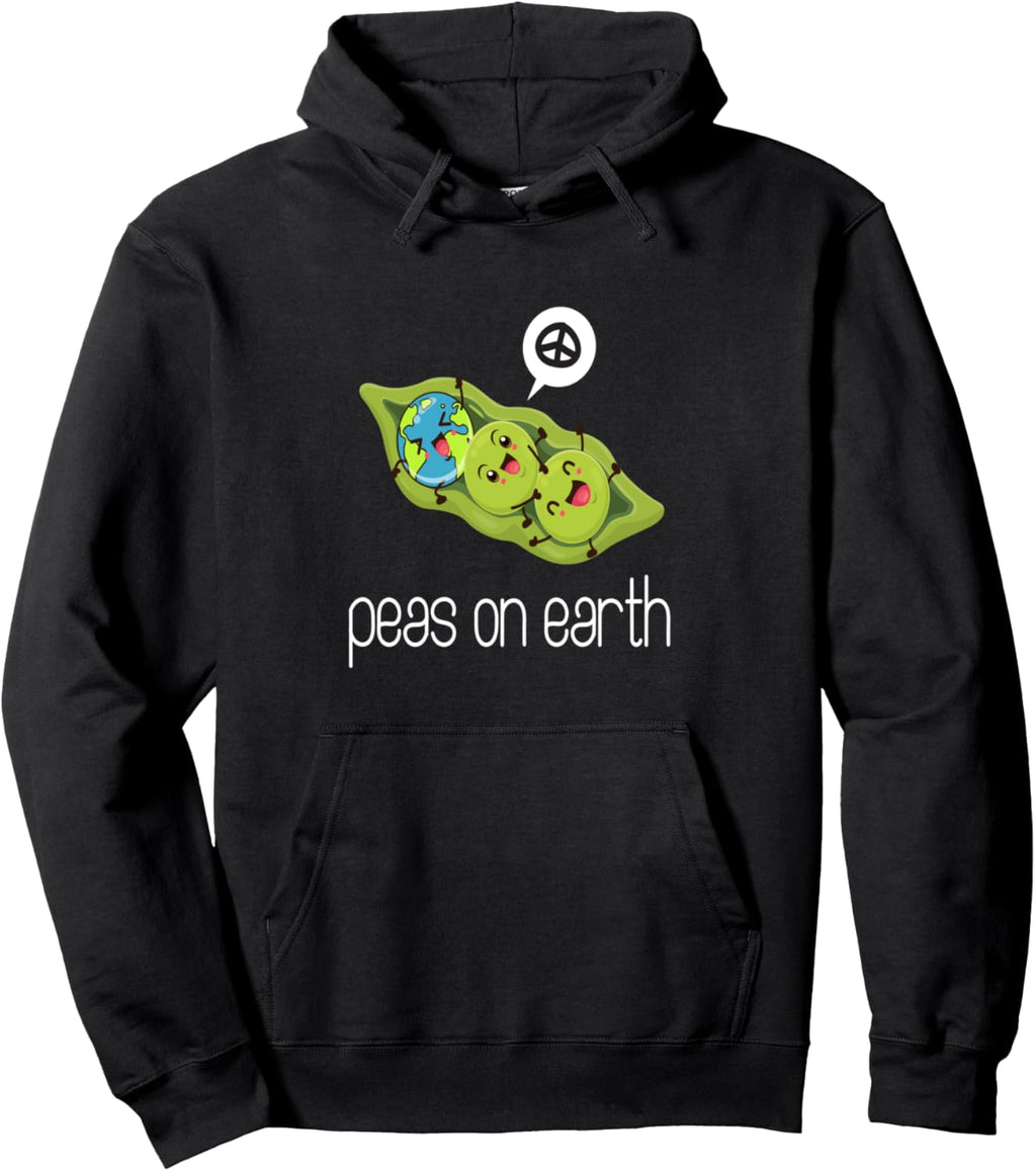 Peas On Earth I Vegan Vegan Vegetarian Vegetables Peas Pullover Hoodie