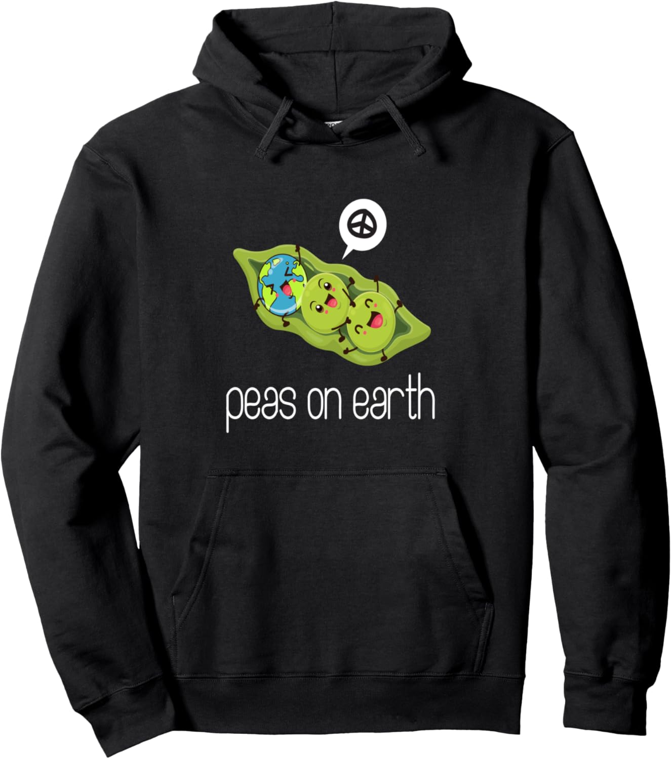 Peas On Earth I Vegan Vegan Vegetarian Vegetables Peas Pullover Hoodie