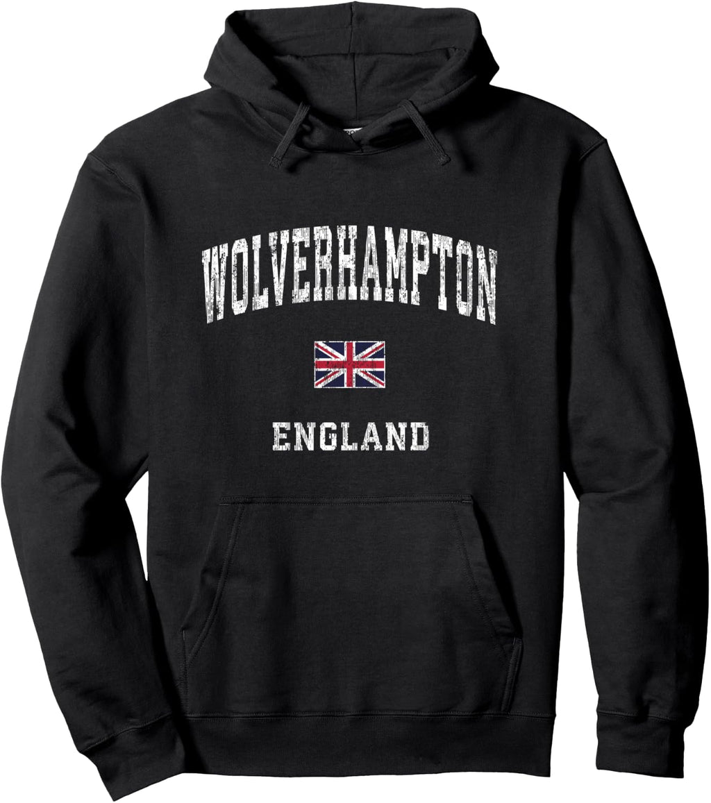 Wolverhampton England Vintage Athletic Sports Design Pullover Hoodie