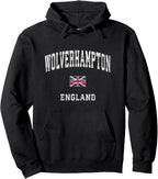 Wolverhampton England Vintage Athletic Sports Design Pullover Hoodie