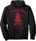 Chinese Takeaway Food Thank You Enjoy Funny Asian Pullover Hoodie