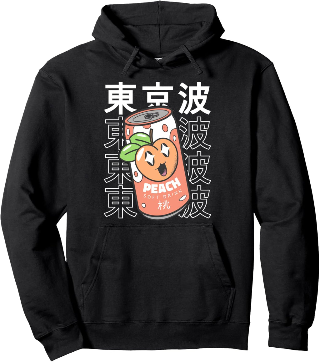 Japanese Peach Soda Kawaii Aesthetic Anime Pullover Hoodie