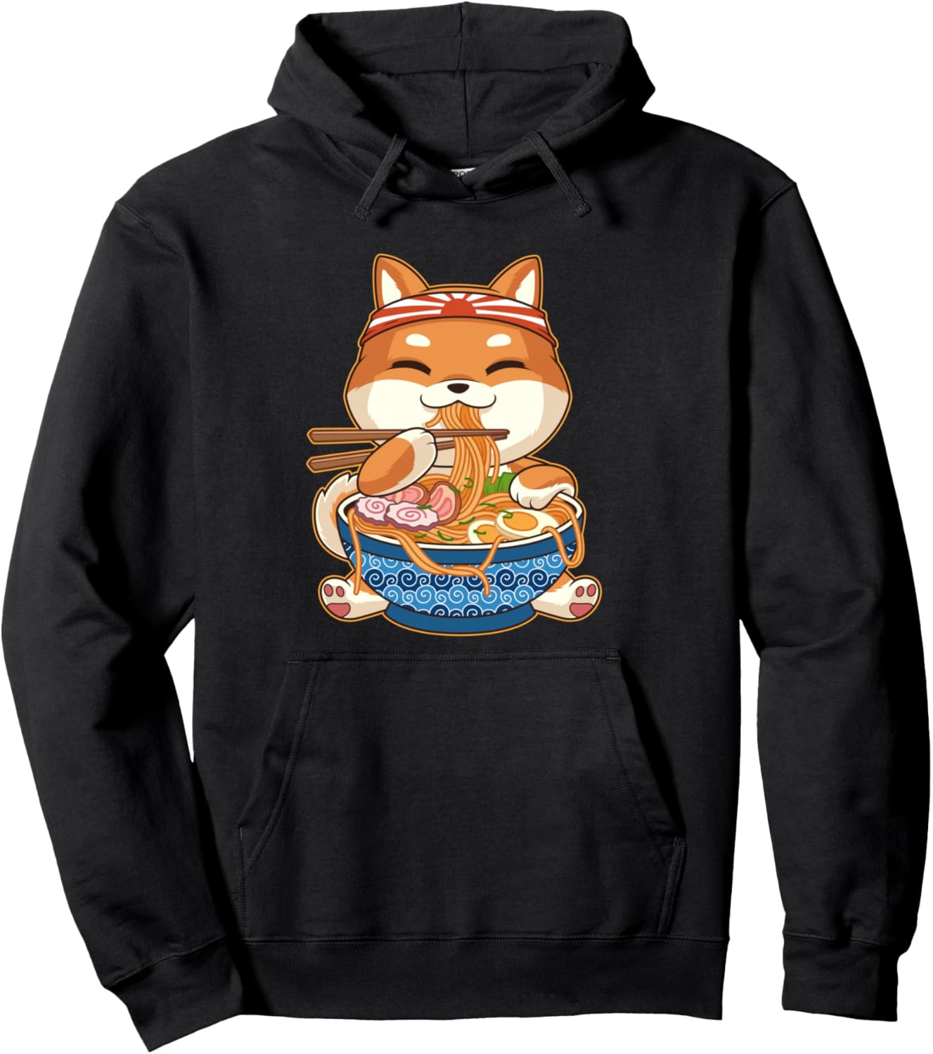 Kawaii Cute Anime Shiba Inu Dog Otaku Japanese Ramen Pullover Hoodie