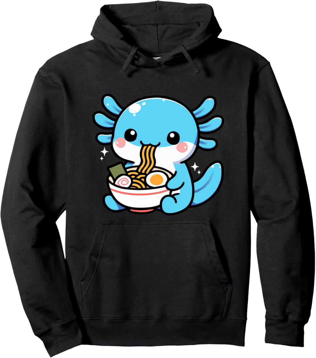 Kawaii Axolotl Ramen Noodles Japanese Cute aesthetic Anime Pullover Hoodie
