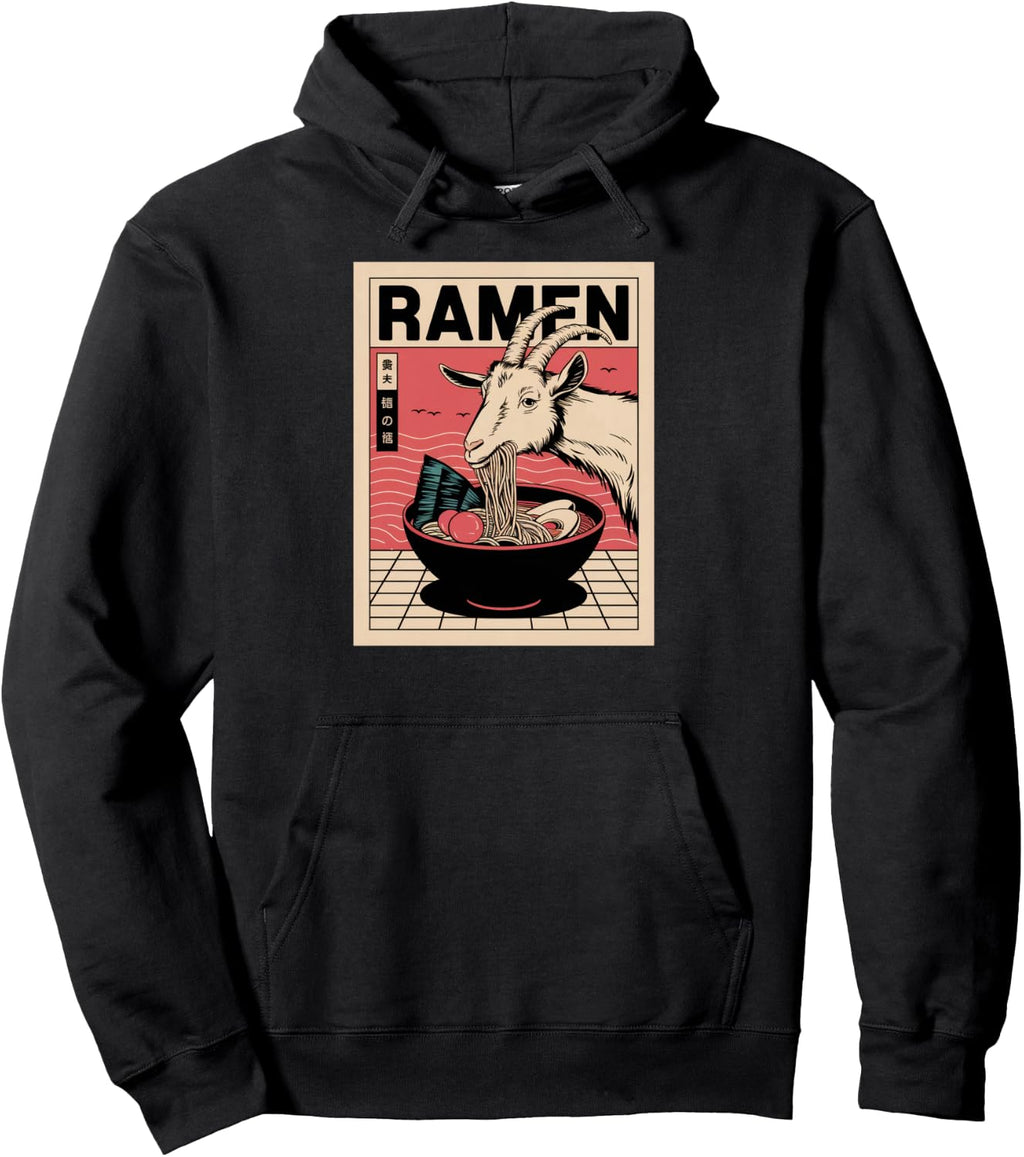 Anime Goat Manga Kawaii Otaku Neko Japanese Ramen Goat Pullover Hoodie