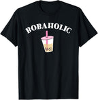 Bobaholic Funny Bubble Tea Shirts Women Boba Tea Kids Gift T-Shirt
