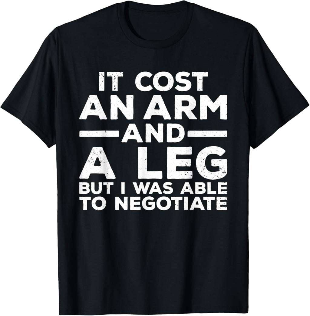Funny Amputee for Men Women Prosthetic Leg Amputation Joke T-Shirt Small