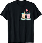 Cute Kawaii Couple Bubble Boba Milk Tea Lover for Women Girl T-Shirt Small