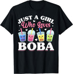 Milktea Boba Kawaii Style Just a Girl Who Loves Boba T-Shirt