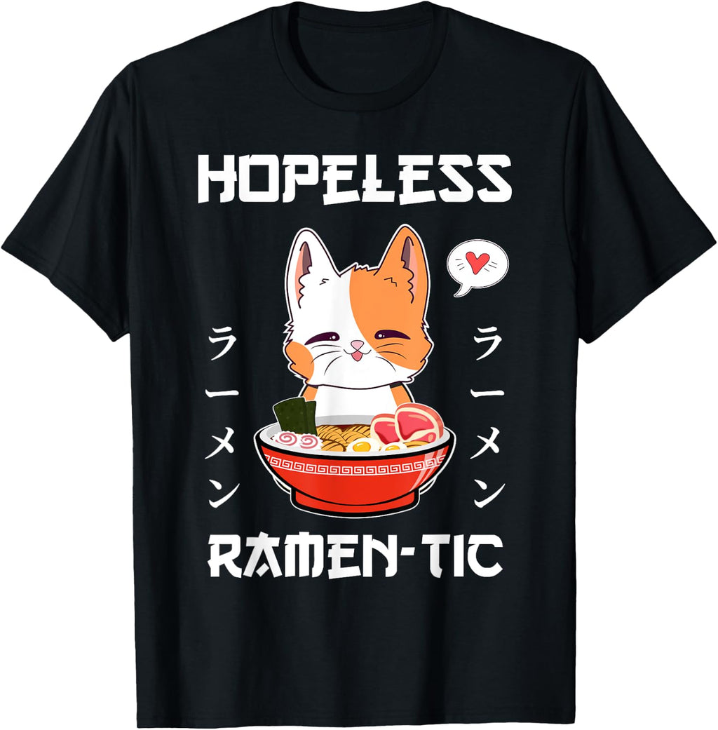 Kawaii Neko Ramen Lover Japanese Noodle Anime T-Shirt