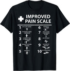 Improved Pain Scale Healthcare Nurse Pain Level Chart Doctor T-Shirt