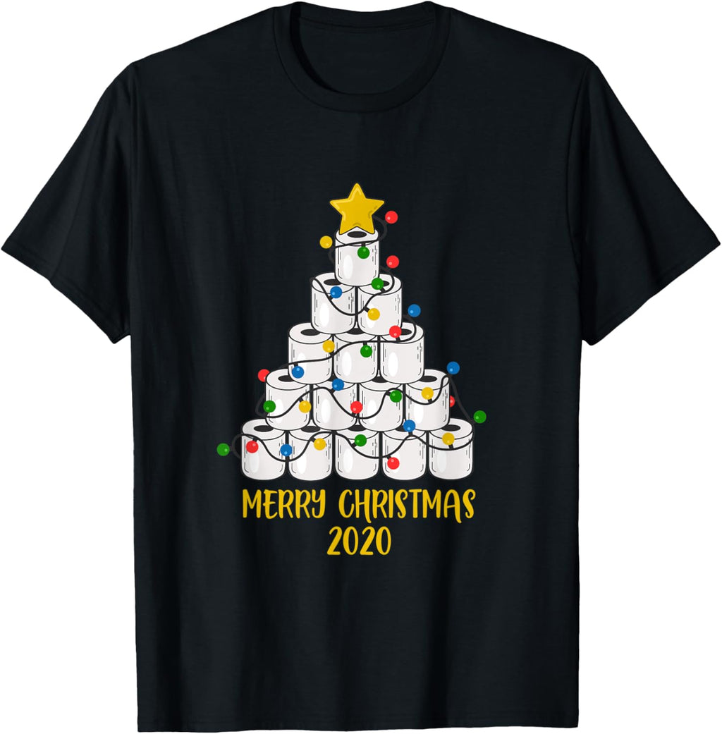 Ugly Christmas Xmas Lights Toilet Paper Christmas Tree T-Shirt