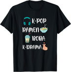 Kawaii K-Pop Ramen Boba Bubble Tea K-Drama Lover T-Shirt