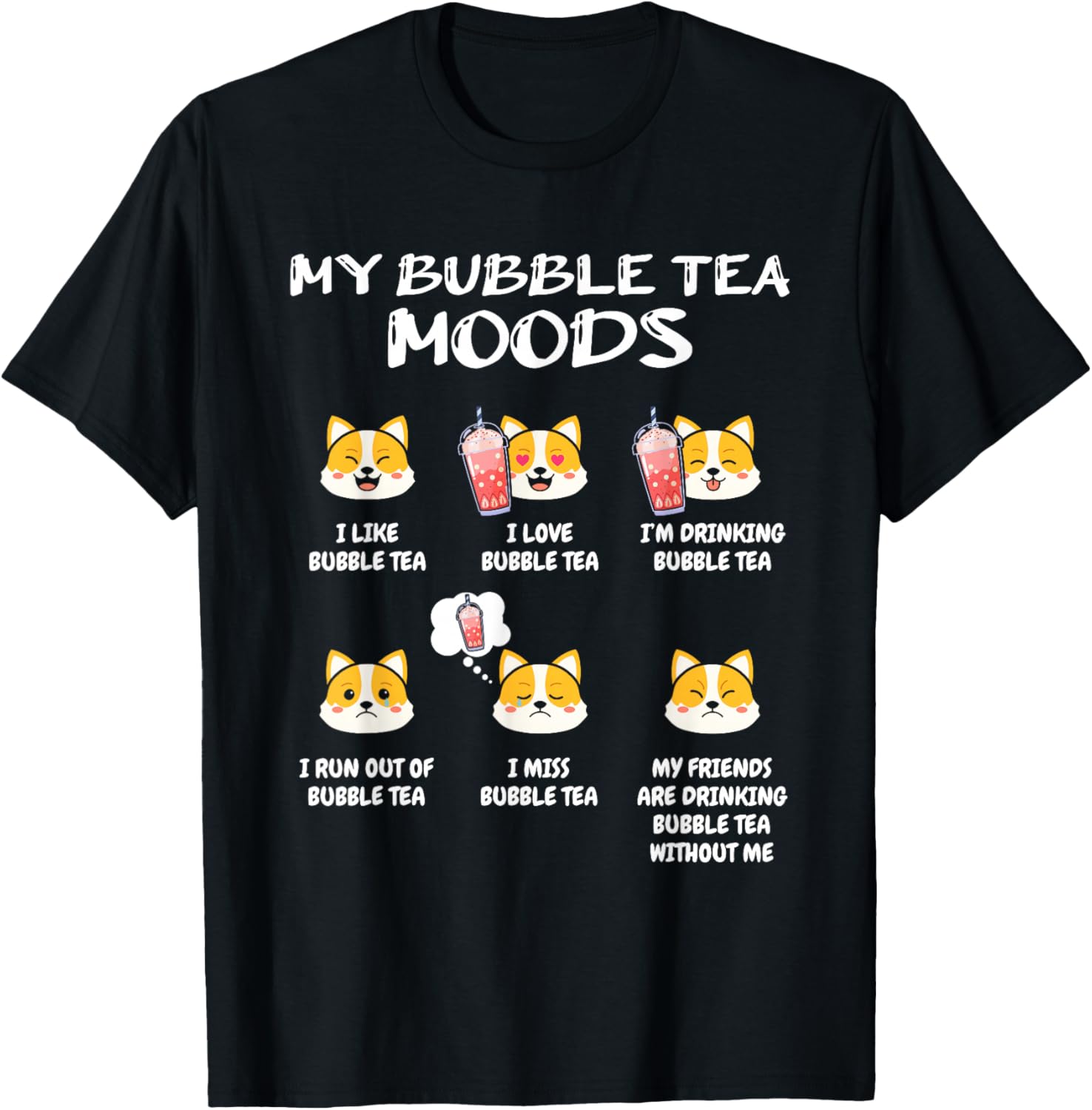 Shiba Inu Bubble Tea for a Kawaii Japan Friends Boba Tea T-Shirt