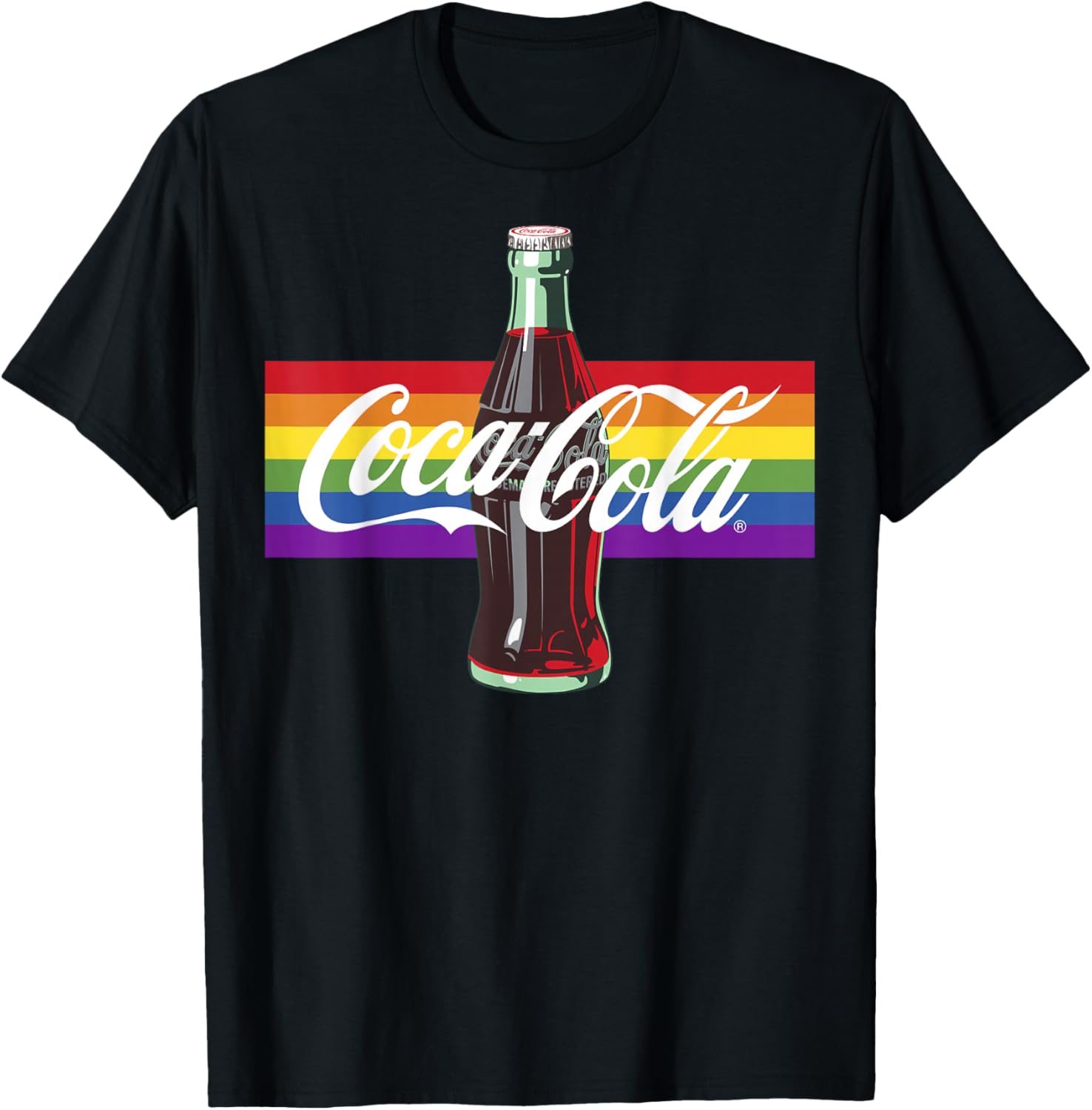 Coca-Cola Pride Rainbow Panel Bottle Logo T-Shirt