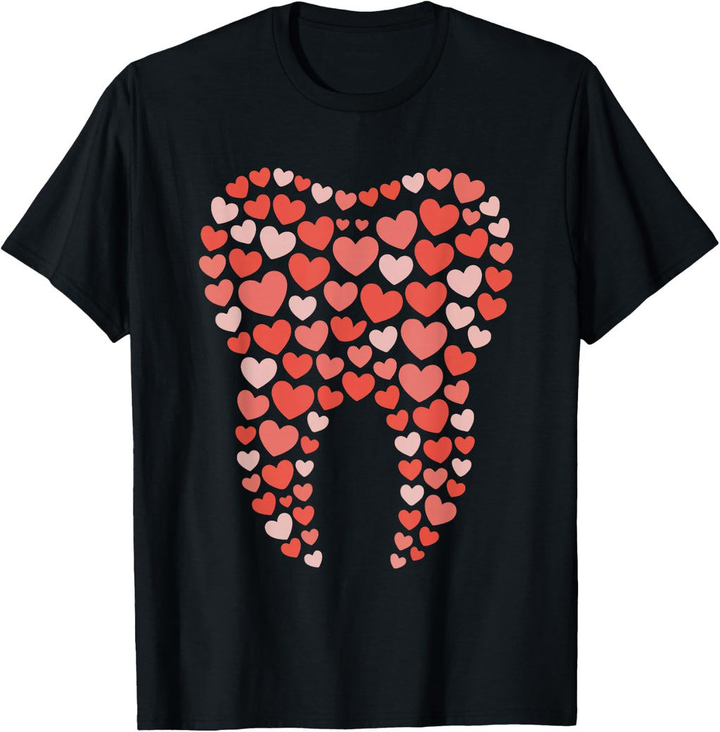 Tooth Dentist Dental Hygienist Valentines Day Dentistry T-Shirt