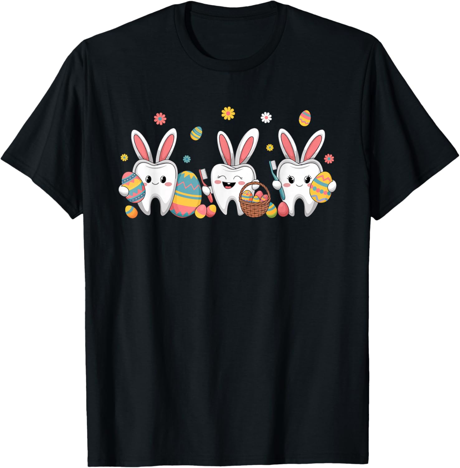 Dental Squad Easter Spring Bunny Tooth Dental Crew T-Shirt