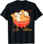 Cute Kawaii Anime Cat Loves Japanese Ramen Noodle Soup T-Shirt