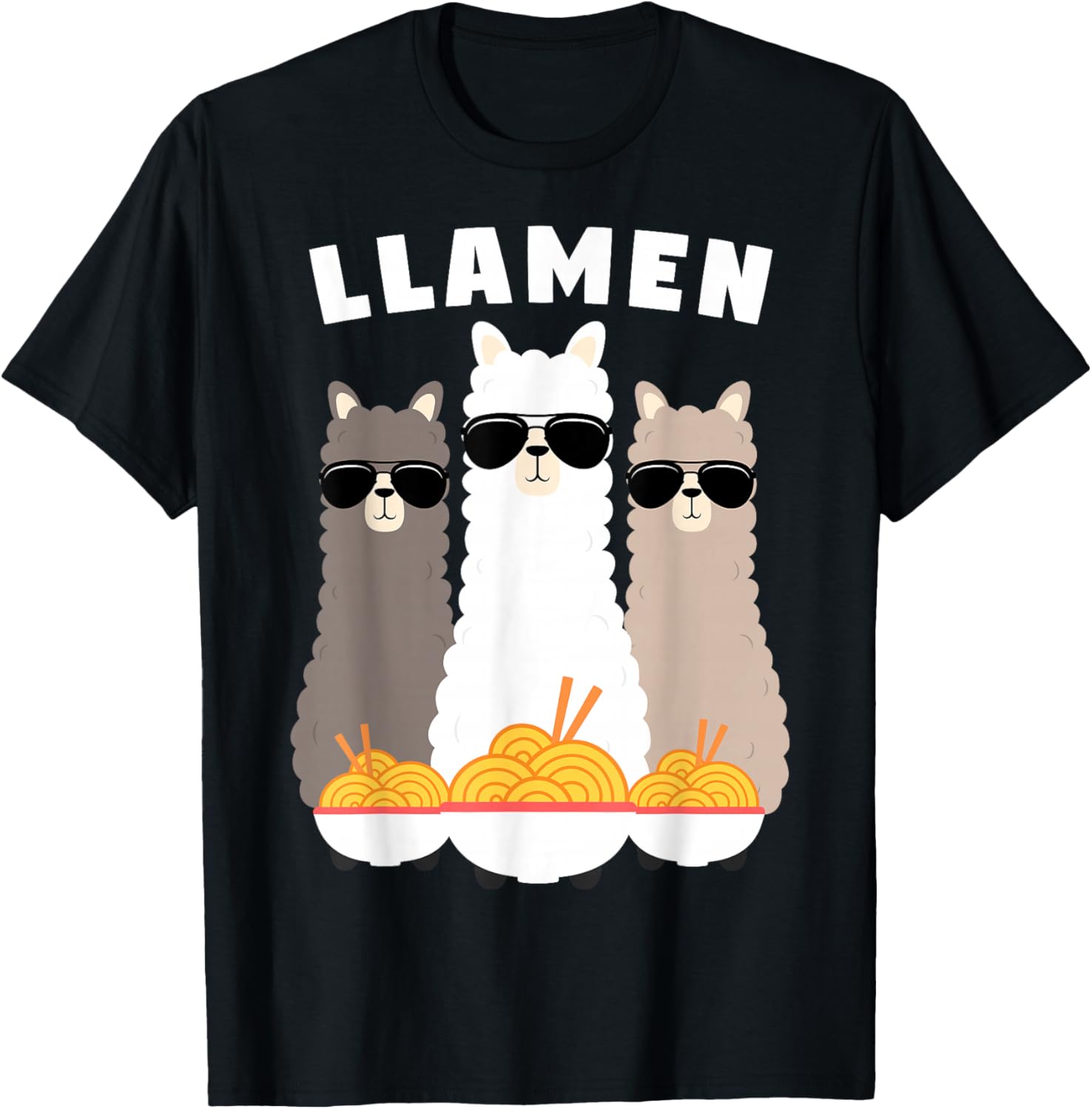 Japanese Llamen Noodles Kawaii Gift Idea Funny Ramen T-Shirt