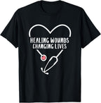 RN Wound Care Nurse Healing Wounds Changing Lives T-Shirt