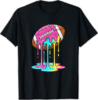 Melting Donut Football with Sprinkles Kids Dessert Sports T-Shirt