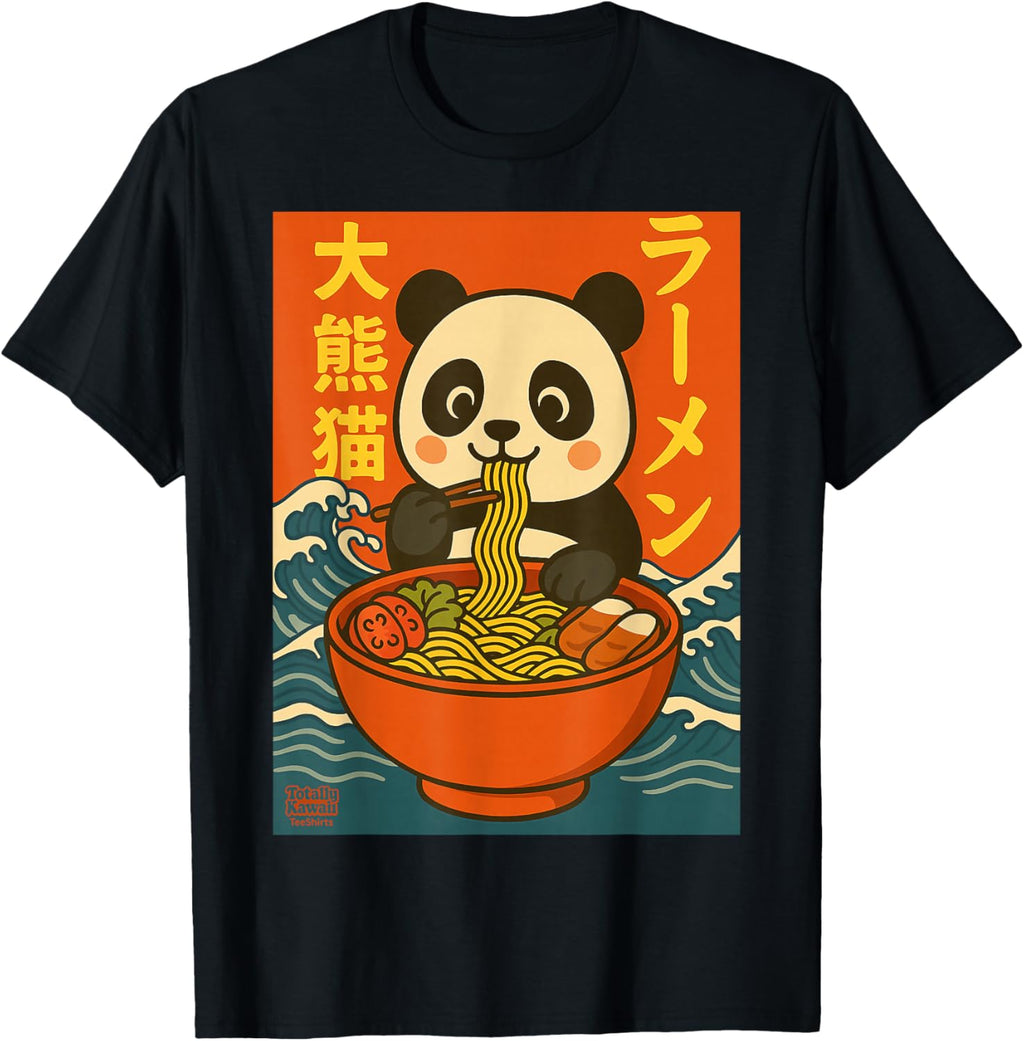 Kawaii Ramen Panda Anime Japanese Noodles Cute T-Shirt