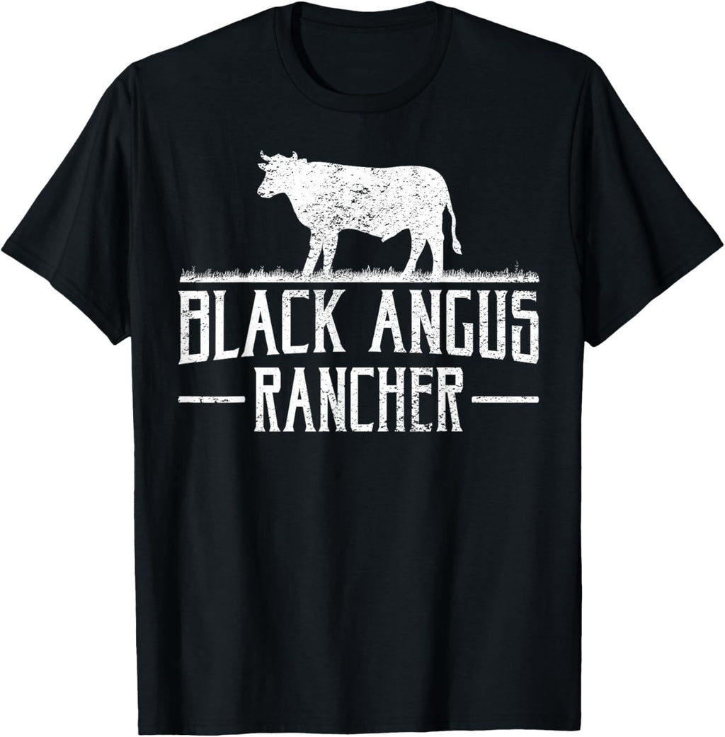 Black Angus Cow Rancher Funny Beef Cattle Meat Farmer Gift T-Shirt