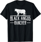 Black Angus Cow Rancher Funny Beef Cattle Meat Farmer Gift T-Shirt