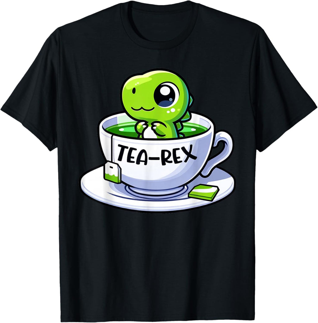 Tea Rex Dinosaur Funny Pun Lover Tea Lover Design T-Shirt