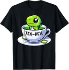 Tea Rex Dinosaur Funny Pun Lover Tea Lover Design T-Shirt