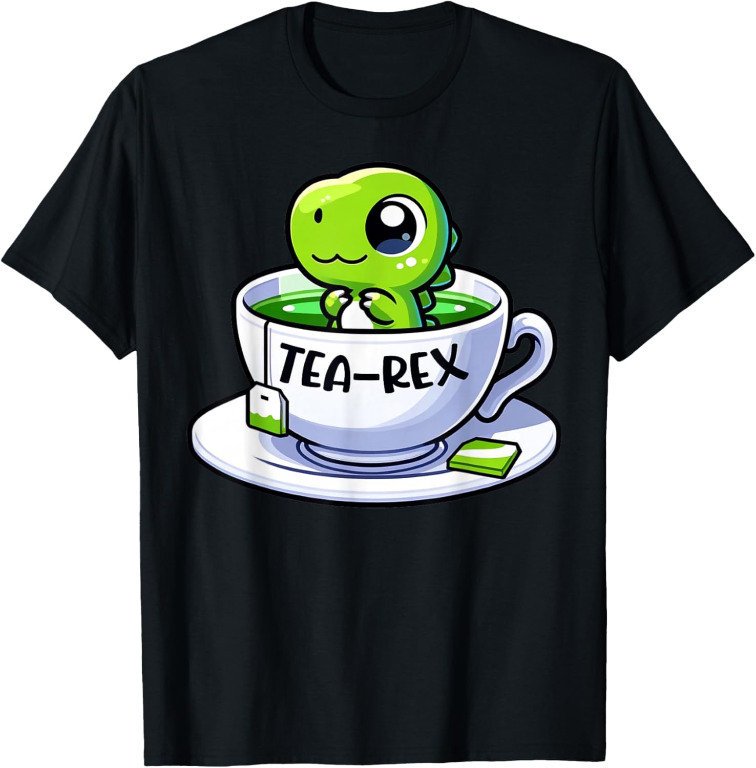 Tea Rex Dinosaur Funny Pun Lover Tea Lover Design T-Shirt