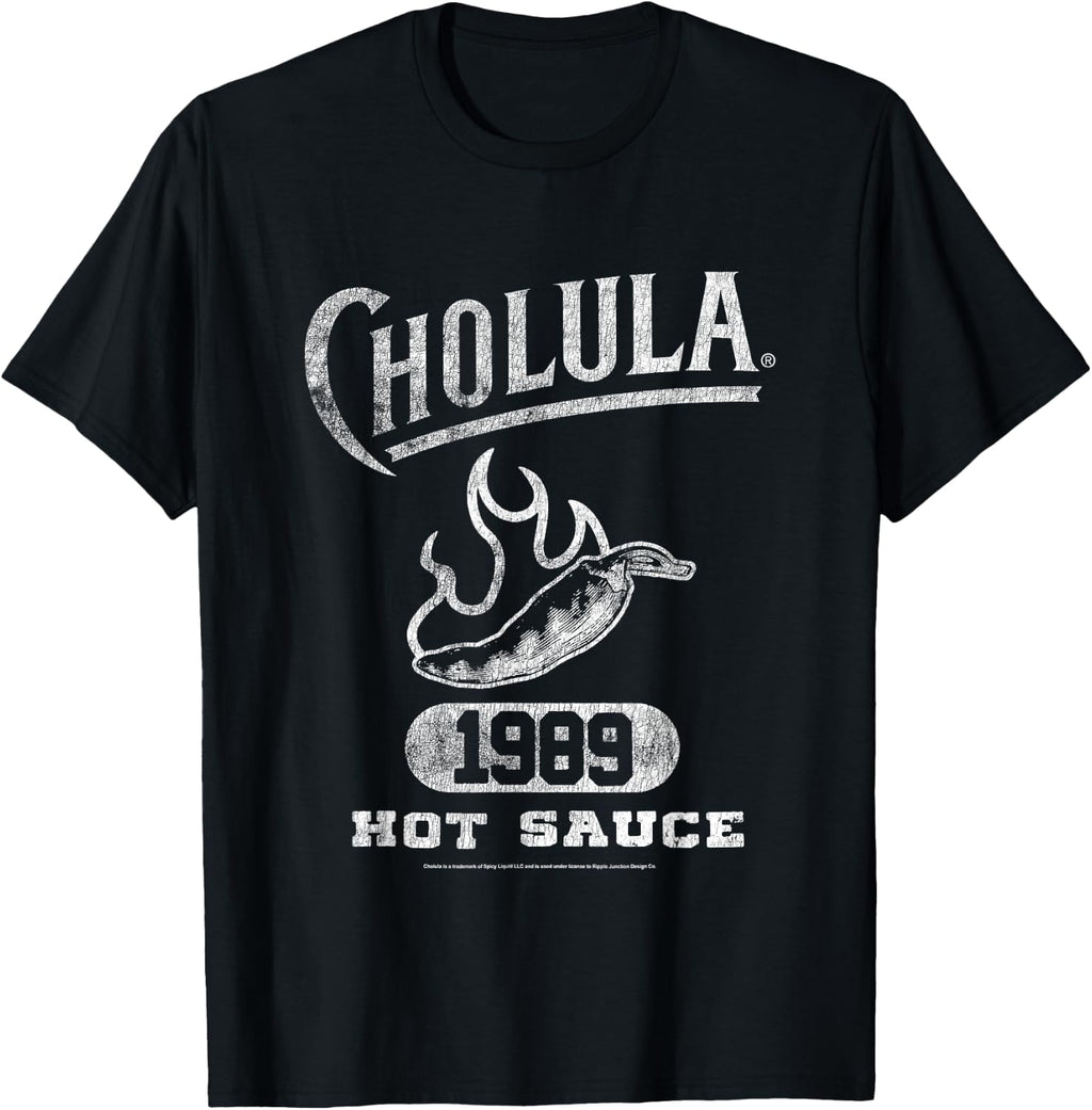 Cholula Vintage Varsity Pepper Since 1989 Hot Sauce T-Shirt