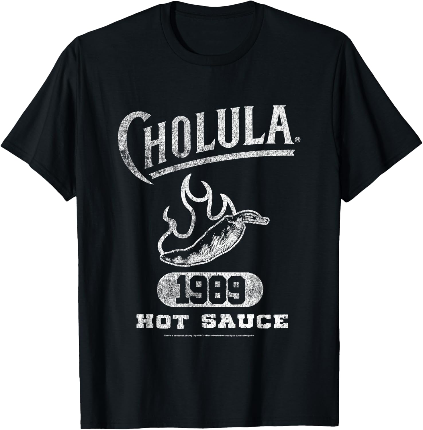 Cholula Vintage Varsity Pepper Since 1989 Hot Sauce T-Shirt