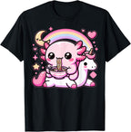 Anime Kawaii Axolotl Eating Ramen Noodles Kids Teen Girl Boy T-Shirt