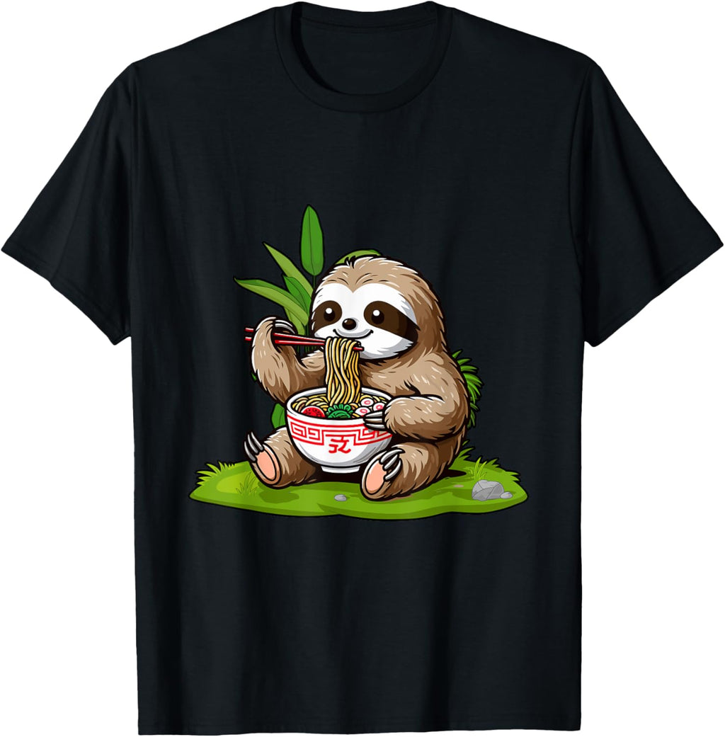 Sloth Eating Ramen Noodles Eater Ramen Food Lovers T-Shirt