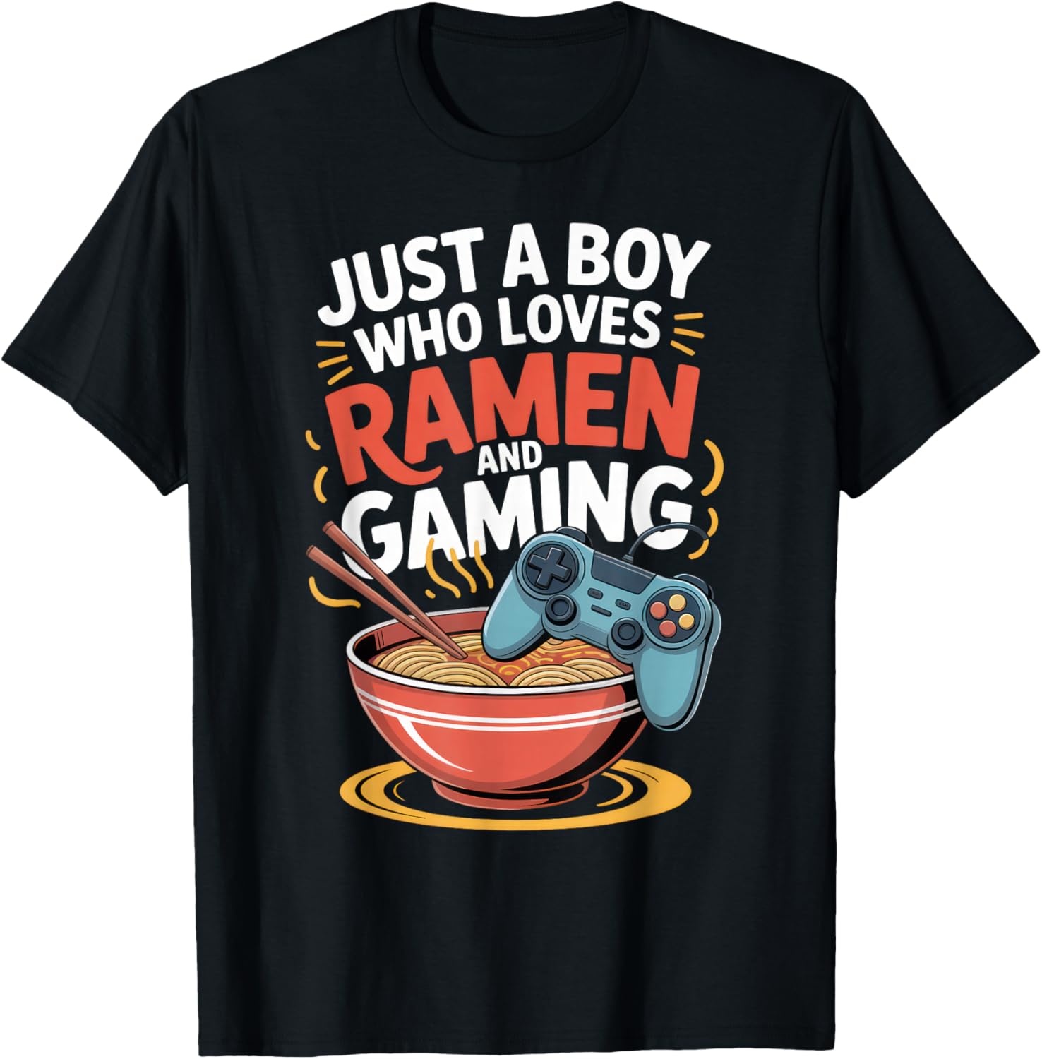 Just A Boy Who Loves Ramen and Gaming Japan Noodles Anime T-Shirt