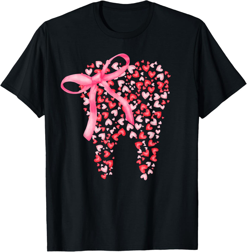 Dental Squad Valentines Cute Heart Teeth Dental Hygienist T-Shirt
